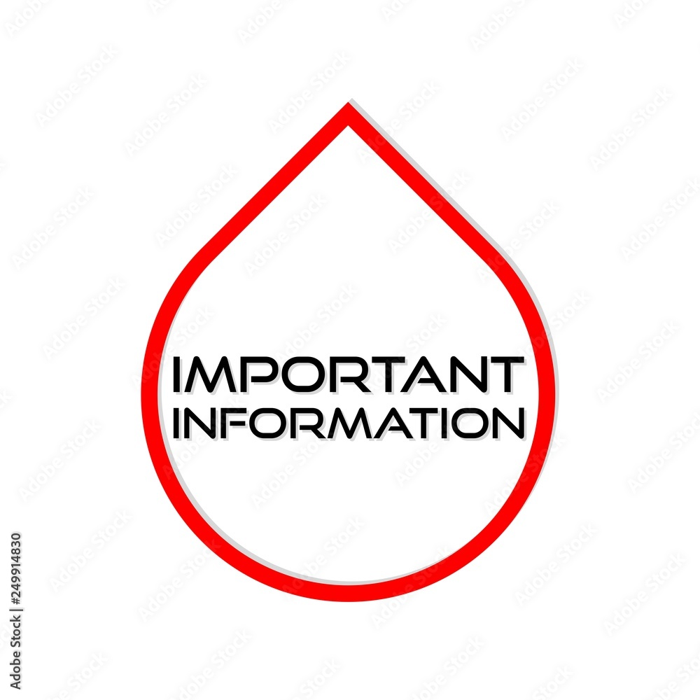 Obraz premium Important Information sign, icon or logo