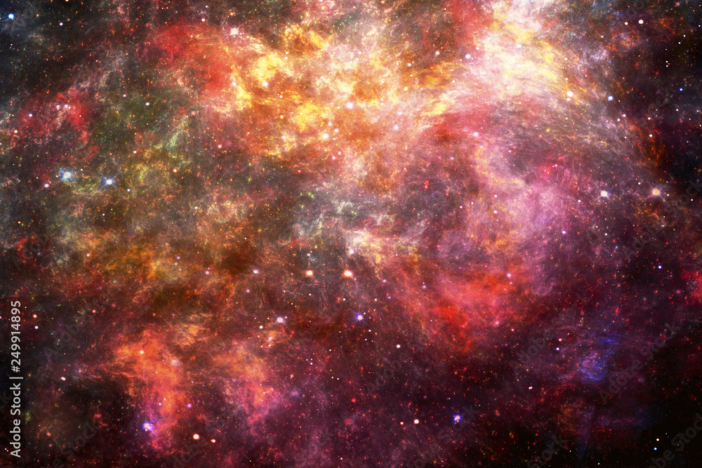 Abstract Unique Artistic Multicolored Smooth Nebula Galaxy Artwork Filled With Bright Stars