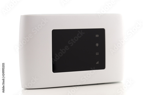 Portable usb router on a white background. 4g router isolated on white background.