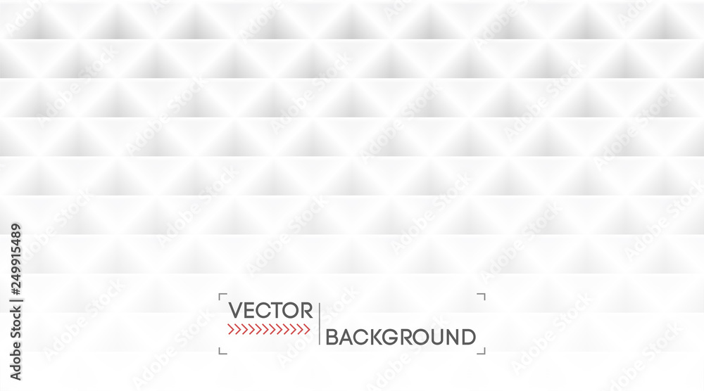 White abstract background pattern texture. Light seamless geometric triangles backdrop. Business banner, poster template .Vector. 