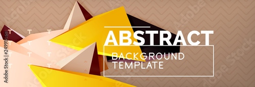 3d triangular shapes geometric background. Origami style pattern with triange shapes for decorative design. Poster design. Line design. Modern presentation template