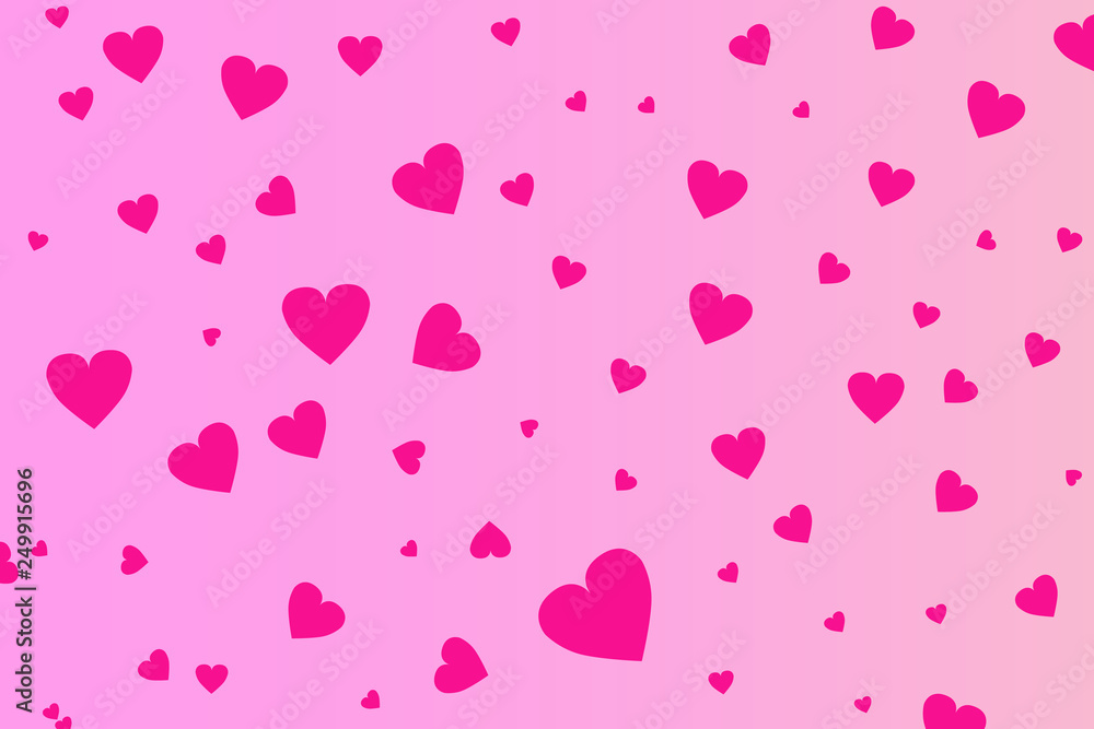 Pink hearts, vector illustration.