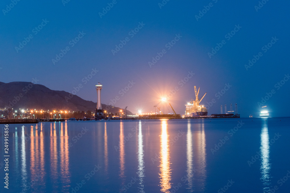 Aqaba port in the early morning.