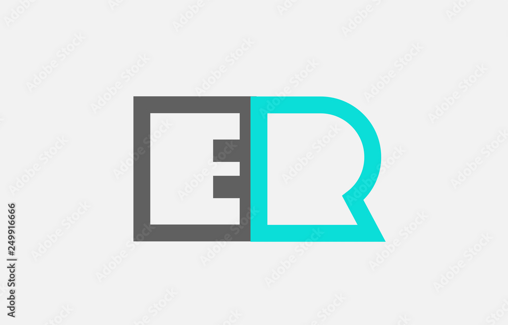 blue grey alphabet letter er e r combination for logo icon design blue grey alphabet letter er e r combination for logo icon design