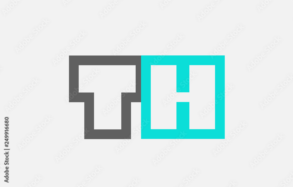 blue grey alphabet letter th t h combination for logo icon design blue grey alphabet letter th t h combination for logo icon design
