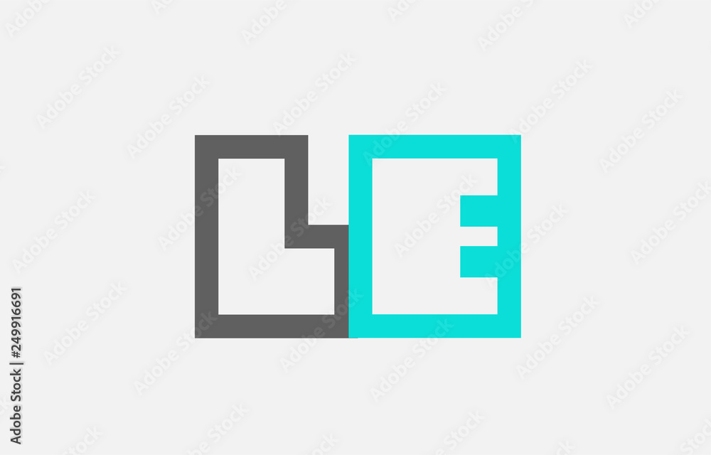 blue grey alphabet letter le l e combination for logo icon design blue grey alphabet letter le l e combination for logo icon design
