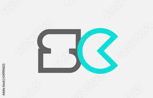 blue grey alphabet letter sc s c combination for logo icon design