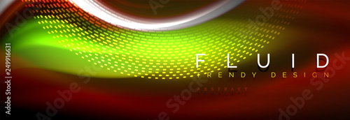 Fluid colors mixing glowing neon wave background, holographic texture