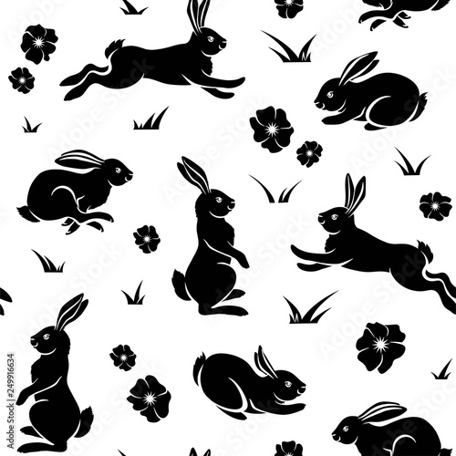 Rabbits. Seamless pattern