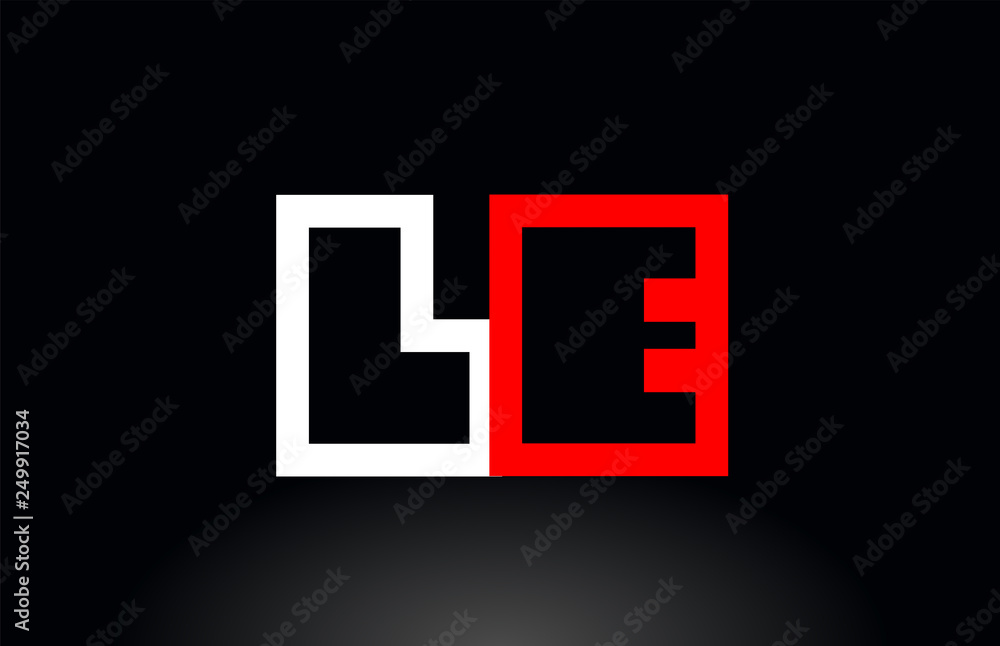 red white alphabet letter le l e combination for logo icon design red white alphabet letter le l e combination for logo icon design