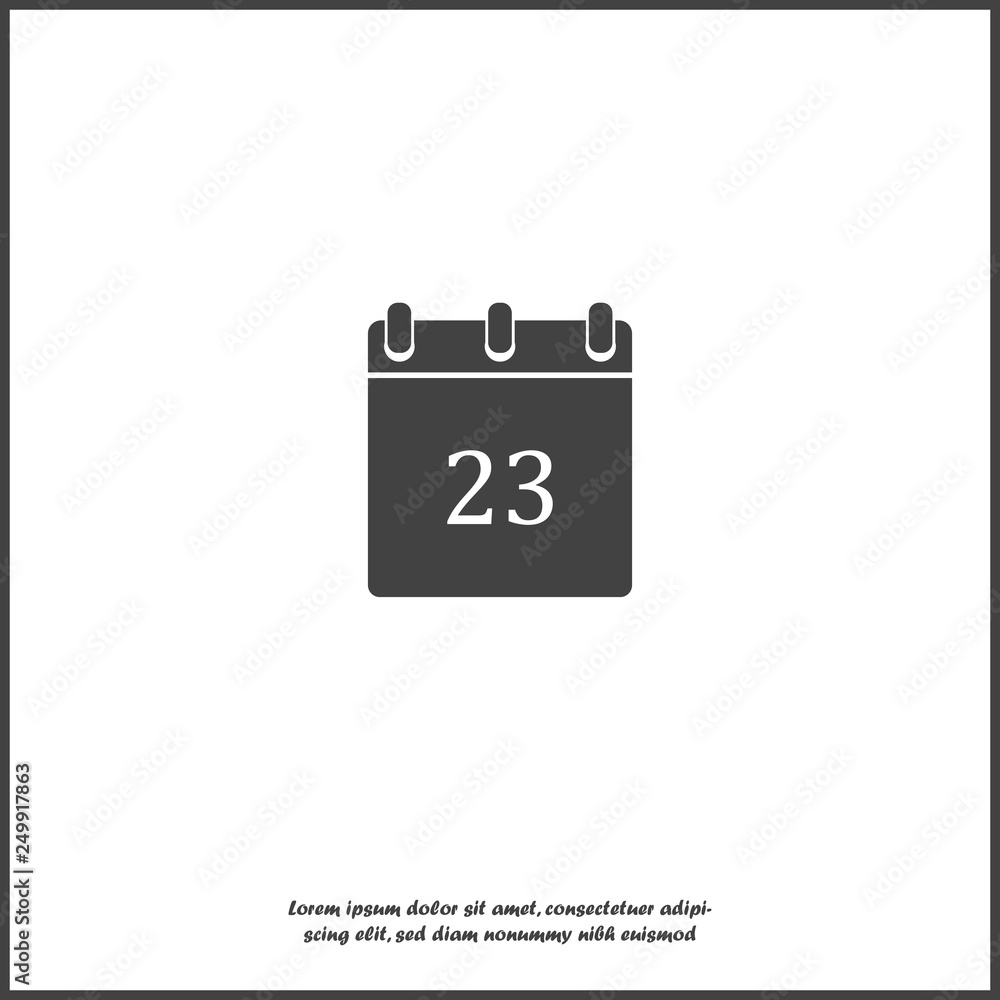 Vector calendar icon on white isolated background. Vector calendar icon on white isolated background.