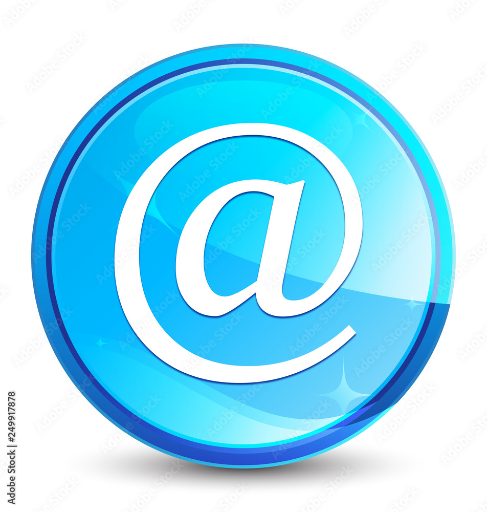 Email address icon splash natural blue round button Email address icon splash natural blue round button