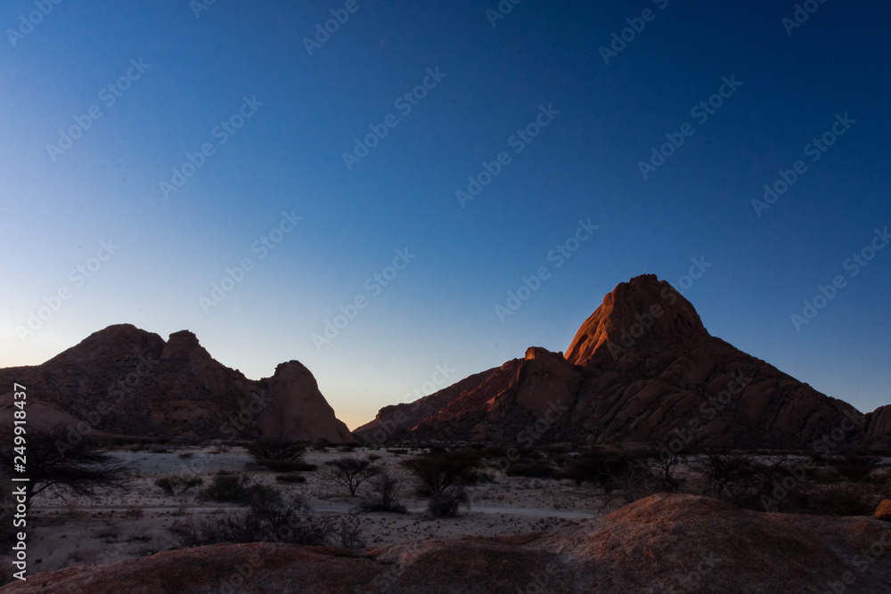Spitzkoppe, Namibia beim Sonnenuntergang