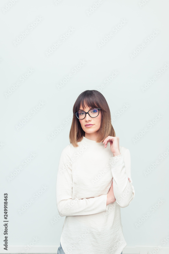Beautiful woman in eyeglasses Beautiful woman in eyeglasses