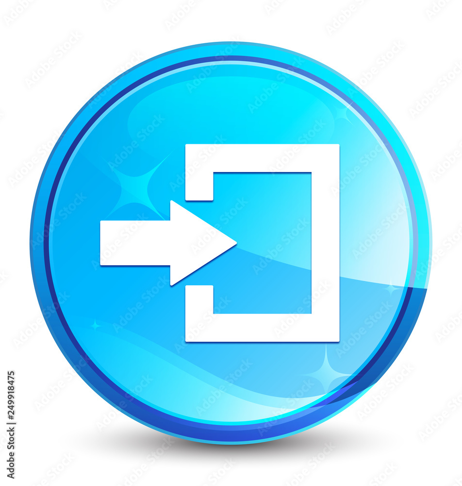 Login icon splash natural blue round button Login icon splash natural blue round button