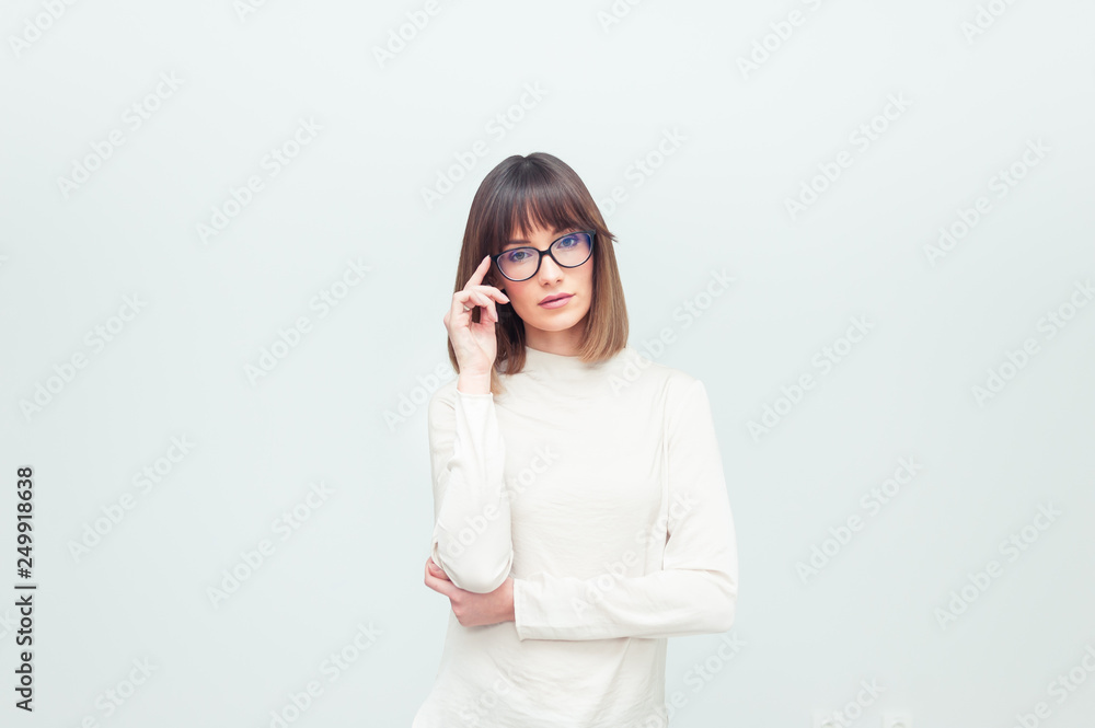 Beautiful woman in eyeglasses Beautiful woman in eyeglasses
