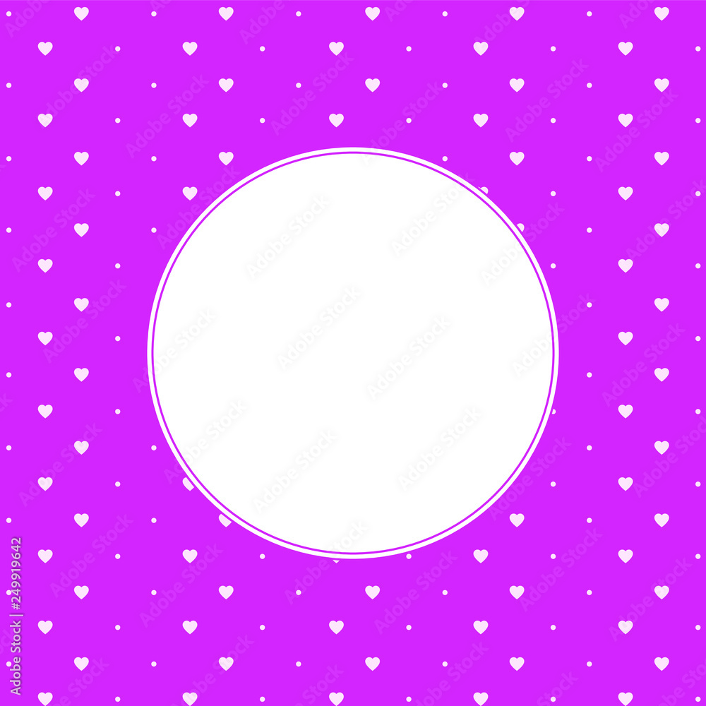 Hearts pattern background with frame in the shape of circle for text. Valentine's day and Mother's day greeting card - pink, red colors. Banner, invitation or label Hearts pattern background with frame in the shape of circle for text. Valentine's day and Mother's day greeting card - pink, red colors. Banner, invitation or label