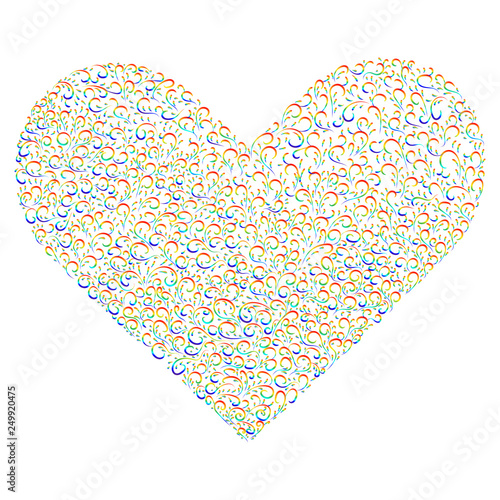 Ethnic seamless nature pattern ornament. Heart art mandala circle. Vector pattern. LGBT color vintage decorative elements.