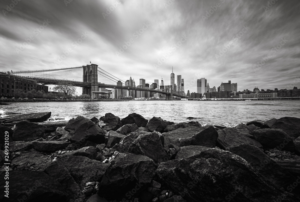 Manhattan skyline with Brooklyn Bridge