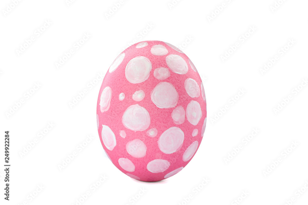Decorative Easter egg isolated on white background. Festive tradition Decorative Easter egg isolated on white background. Festive tradition