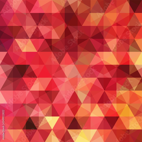 Background made of red  orange triangles. Square composition with geometric shapes. Eps 10