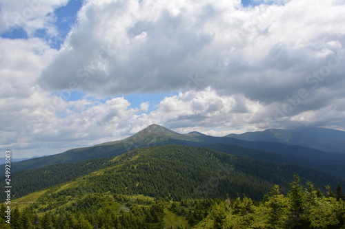 mountains and clouds