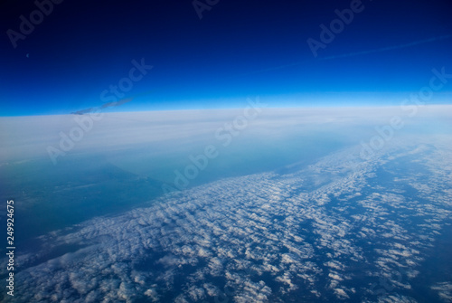 High altitude view of the atmosphere and ocean.