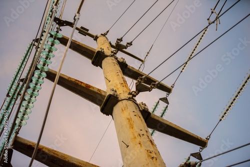 Power lines from below
