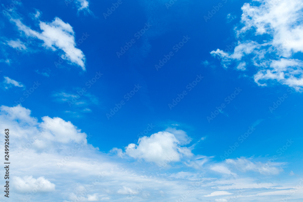 blue sky background with tiny clouds