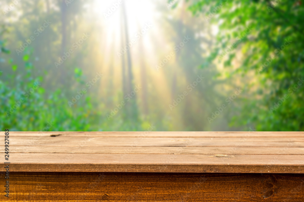 Empty wooden table background