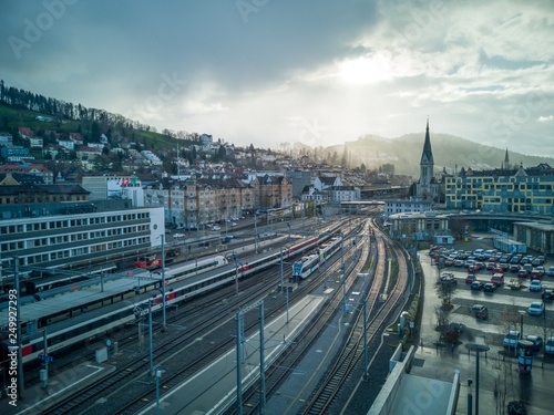 Railway station in St. Gallen, Switzerland