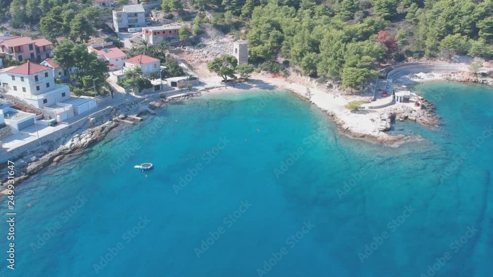 Exciting sunny warm day townscape of fisher man village and island Solta south of Split. Famous destination for tourists in Adriatic sea and the central Dalmatian archipelago, Croatia, Europe. Exciting sunny warm day townscape of fisher man village and island Solta south of Split. Famous destination for tourists in Adriatic sea and the central Dalmatian archipelago, Croatia, Europe.