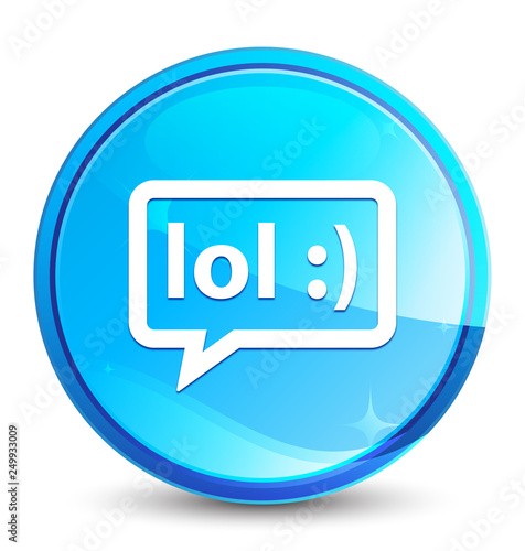 LOL bubble icon splash natural blue round button