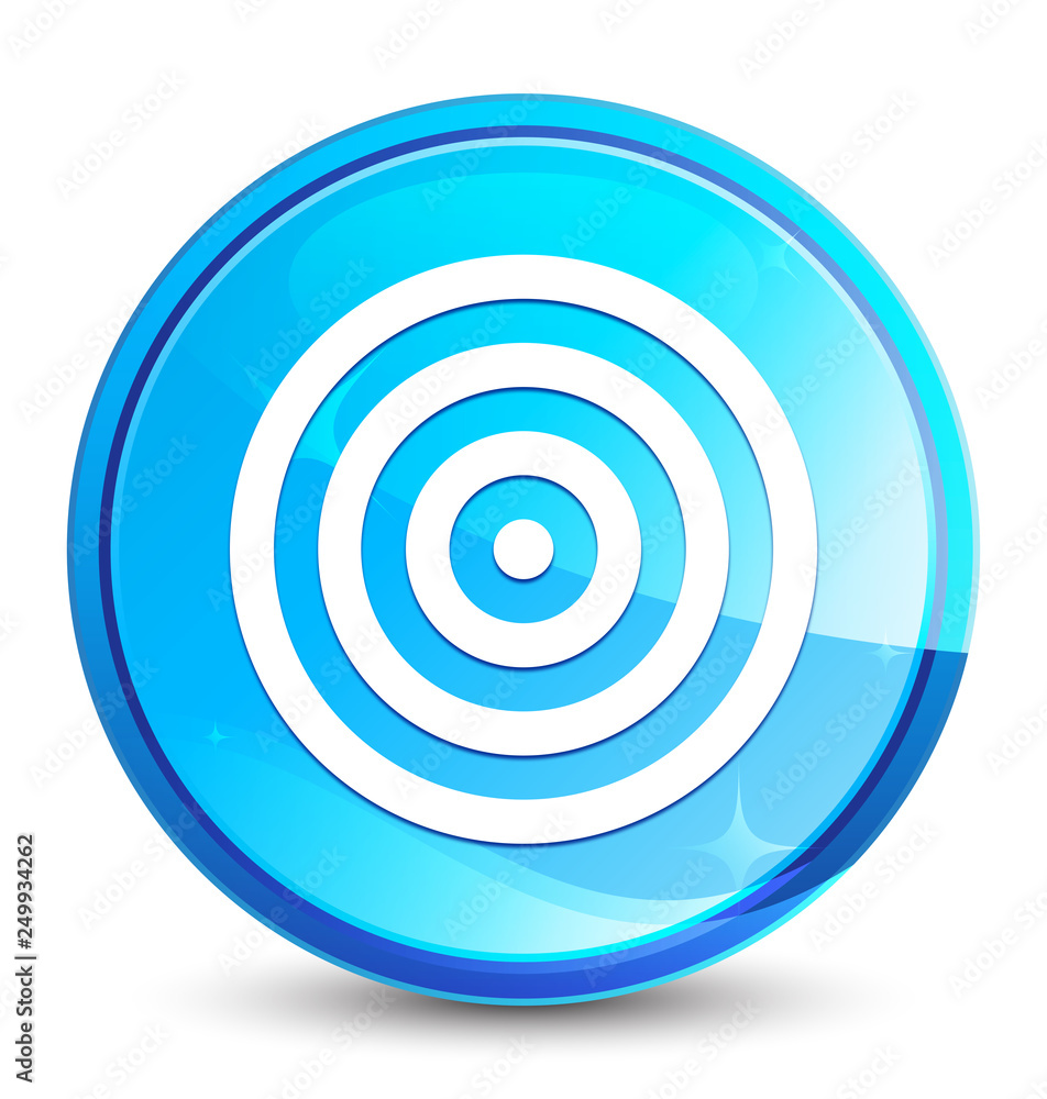 Target icon splash natural blue round button Target icon splash natural blue round button
