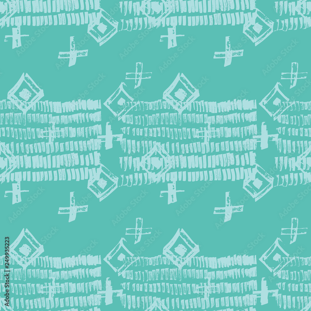 Tie Dye Japanese Geometric Organic Seamless Pattern. Scribble Cartoon Doodle Craft Texture. Geo Wabi Sabi Traditional Kimono Print. Boho Tie Dye Ikat Batik. Scribble Craft Doodle Seamless Collage