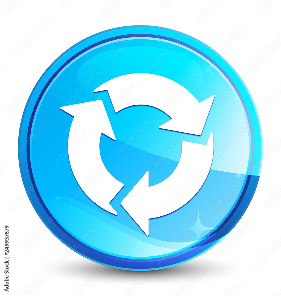 Refresh icon splash natural blue round button Refresh icon splash natural blue round button