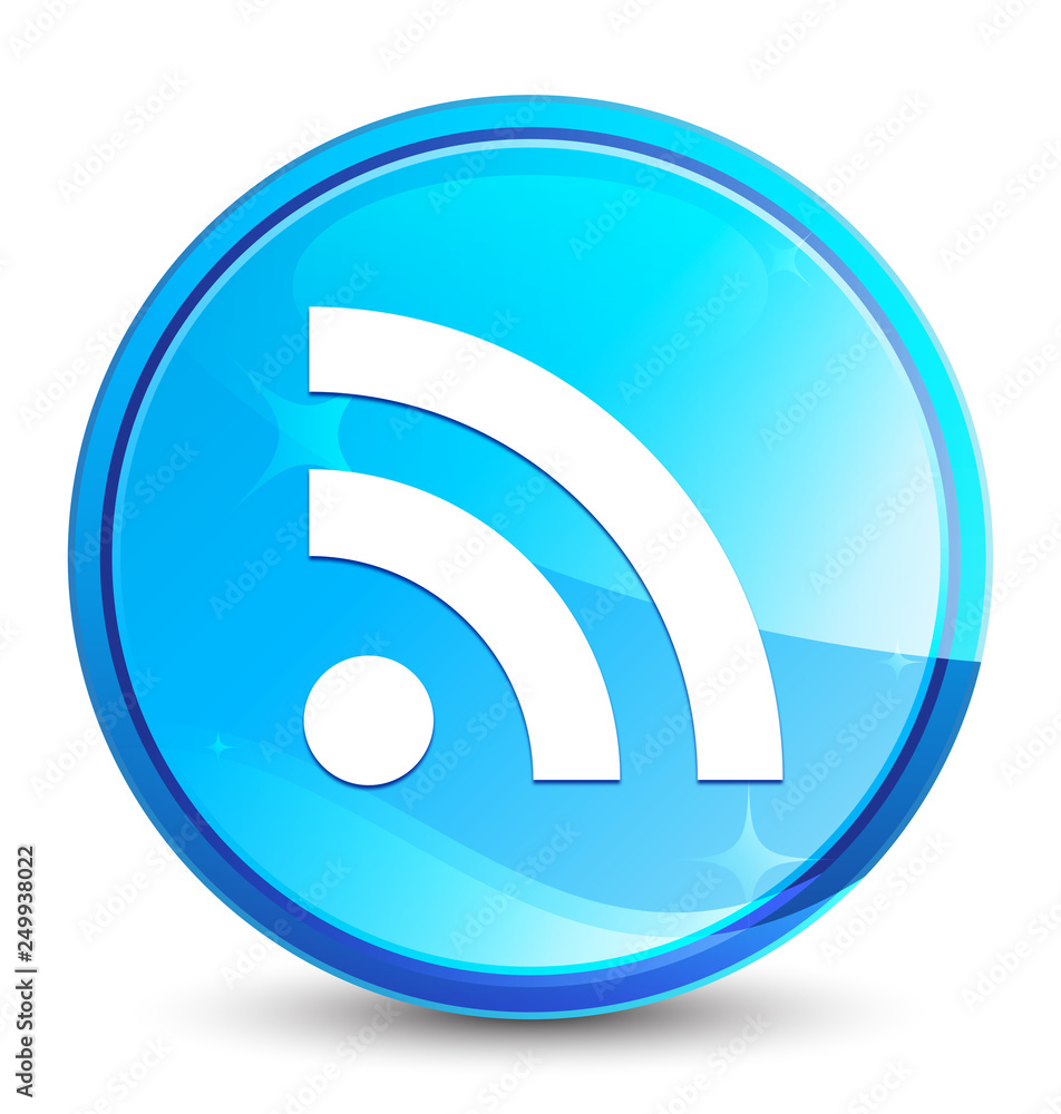 RSS icon splash natural blue round button RSS icon splash natural blue round button