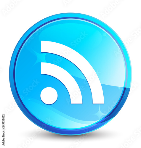 RSS icon splash natural blue round button