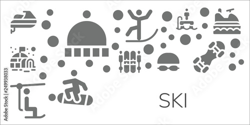 ski icon set