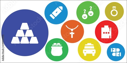 silver icon set