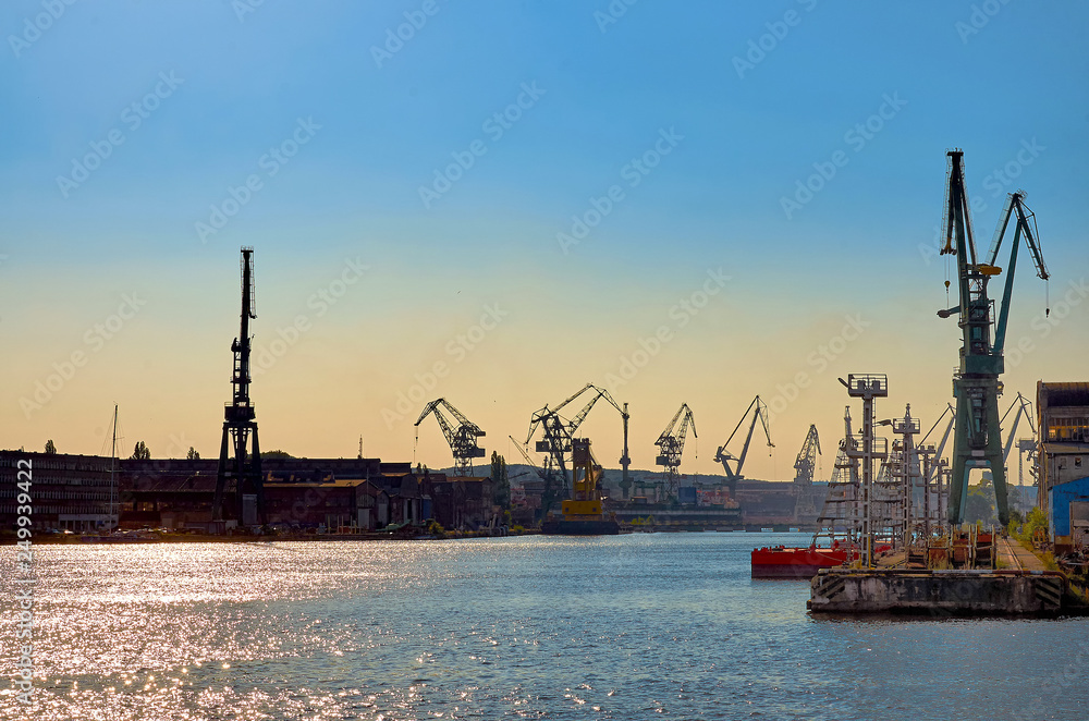 Obraz premium krajobraz portu przemysłowego