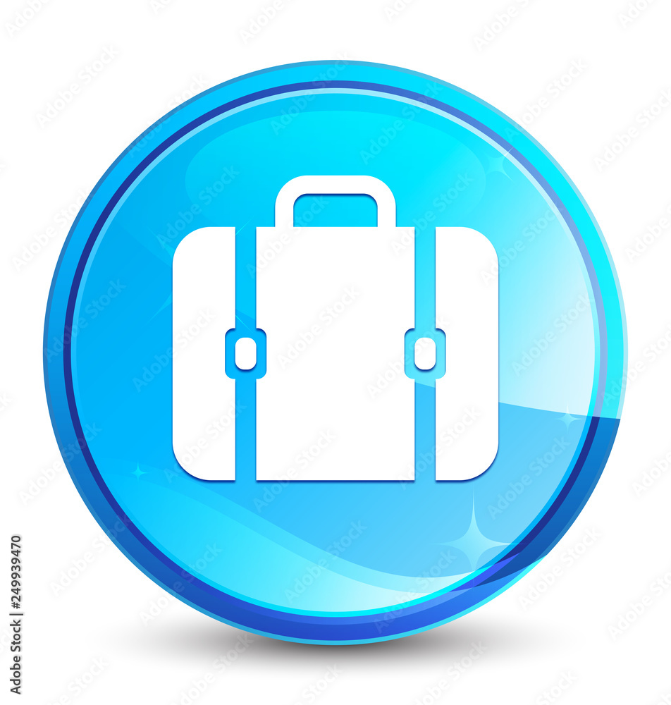 Bag icon splash natural blue round button Bag icon splash natural blue round button