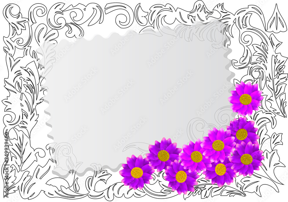paper card with wild flowers