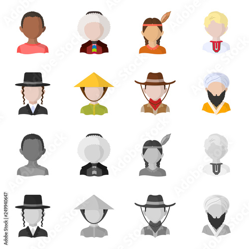 Vector design of imitator and resident icon. Set of imitator and culture stock symbol for web.