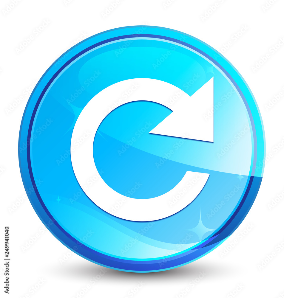 Reply rotate icon splash natural blue round button Reply rotate icon splash natural blue round button