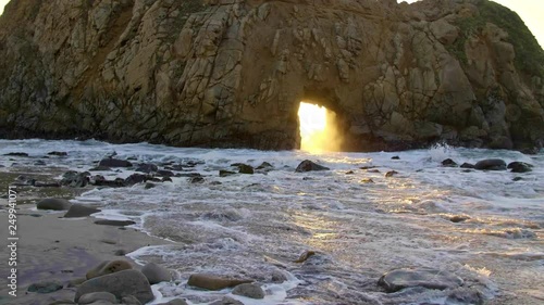 Keyhole Rock Big Sur Sunset