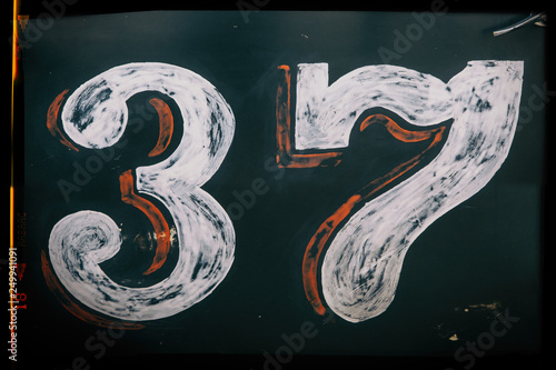 37 Racing Number Painted on Car