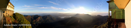 Adam’s Peak in the mountains of Sri Lanka at back light