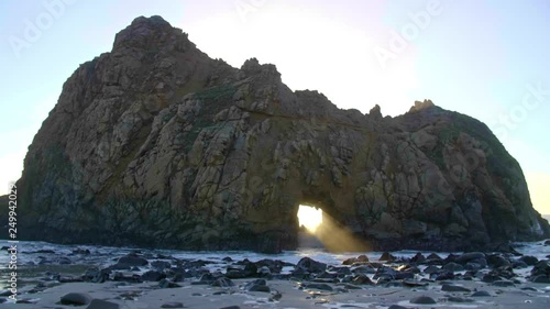 Keyhole Rock Big Sur Sunset