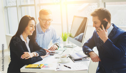 Wallpaper Mural Successful business team with arms crossed at the office Torontodigital.ca